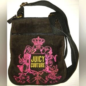 L@@K! Classic Vintage JUICY COUTURE Velour "Juicy For All" Crossbody Bag☆Rare☆